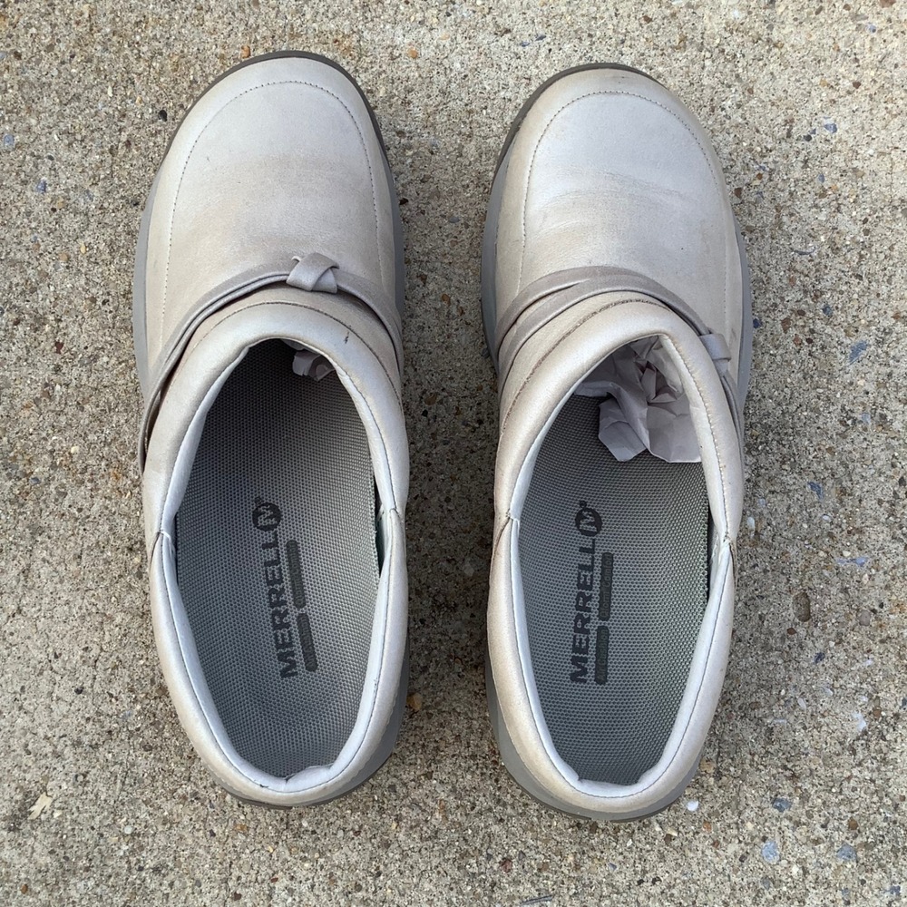 Merrell Aluminum Leather Clogs Womens 7.5 Slip On Performance Shoes J61942 Gray - Picture 7 of 12